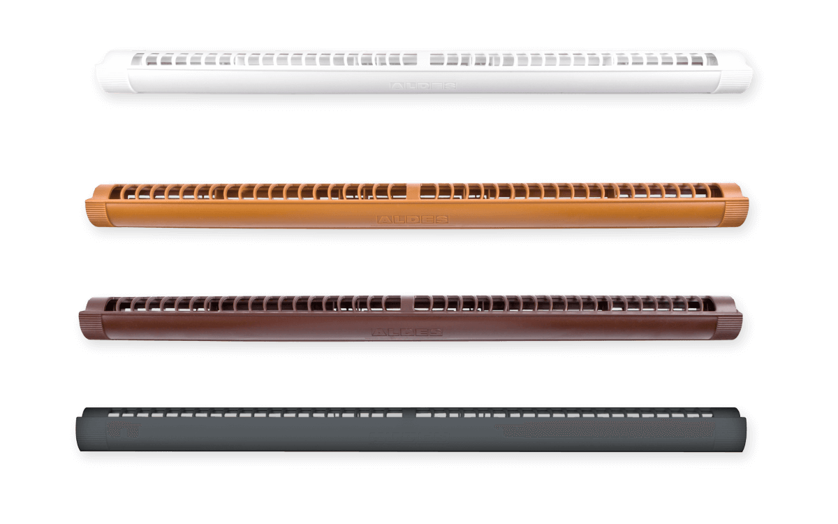 Diffuseur d'air à pression Aereco, avec isolation acoustique de 32 dB.